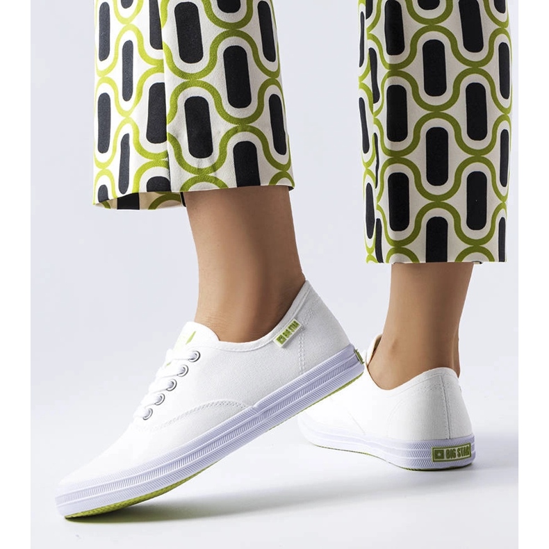 Big Star JJ274260 sneakers i vitt tyg 1