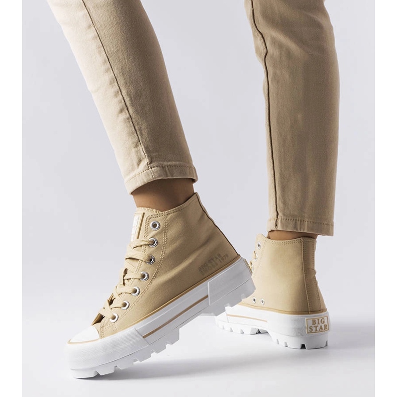 Beige sneakers från Big Star LL274160 1