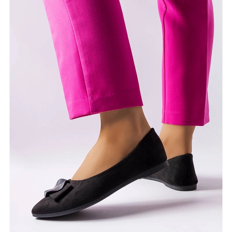 Svarta ballerinor dekorerade med Rémy-rhinestones 1