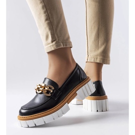 Svarta chunky sula loafers från Casgrain 1