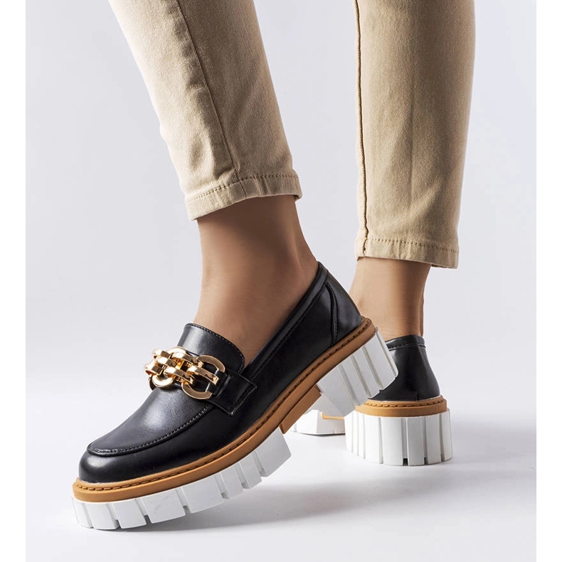 Svarta chunky sula loafers från Casgrain 1