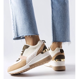 Beige sneakers med dekorativa inlägg från Mireault 1