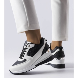 BM Svarta och vita wedge sneakers från Gaetane 1