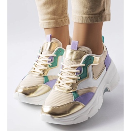 Sneakers i vitt och guld för kvinnor från Séguin beige 1