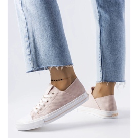 Beige genombrutna sneakers Big Star LL274015 1