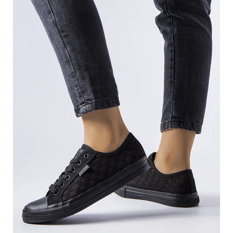 Big Star LL274072 svarta sneakers i mesh 1