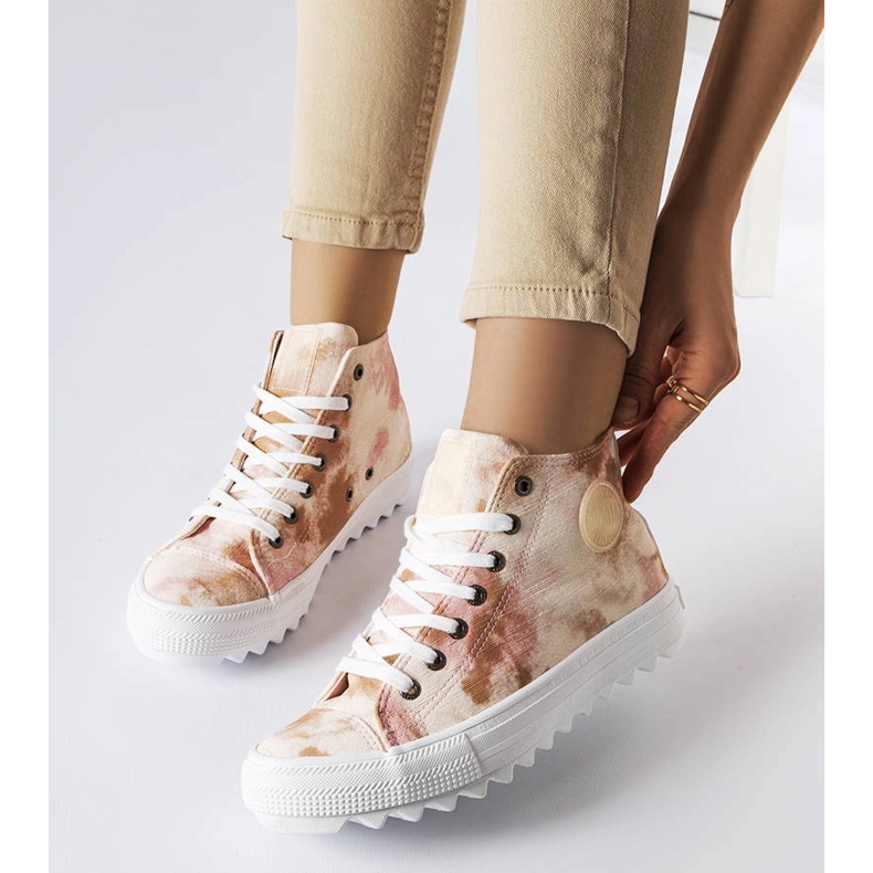 Beigemönstrade Big Star sneakers LL274048 1