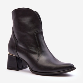 Lewski Shoes Cowboystövlar i läder dam på hög klack Svart Lewski 3166/B/2 1