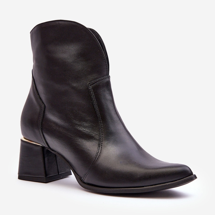 Lewski Shoes Cowboystövlar i läder dam på hög klack Svart Lewski 3166/B/2 1