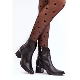 Lewski Shoes Cowboystövlar i läder dam på hög klack Svart Lewski 3166/B/2 2