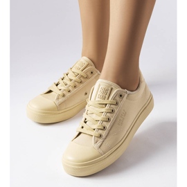 Beige canvas sneakers från Big Star LL274094 1