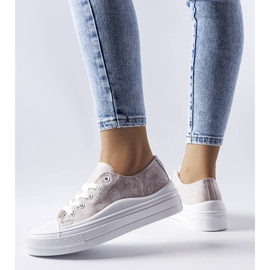 Grå platåsneakers från Bélair 1