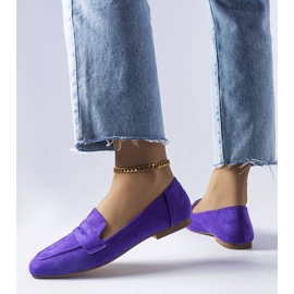 Lila loafers i ekomocka från Meilleur violett 1