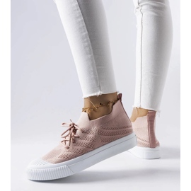 Rosa Polaire sneakers i stretchtyg 1
