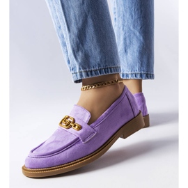 Lila eleganta loafers med Ouellet-utsmyckning violett 1