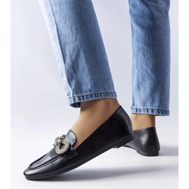 Svarta loafers med cubic zirconia från Quirion 1