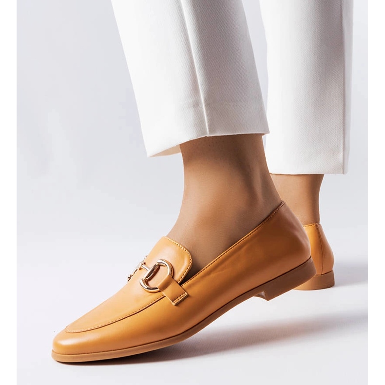 Bruna platta loafers från Jomphe orange 1