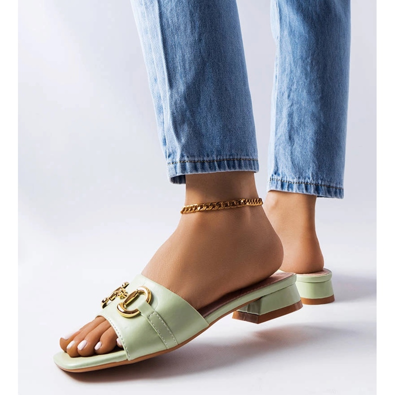 Grön kedja högklackade sandaler från Chabot 1