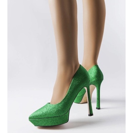 Proulx gröna glitterpumps 2