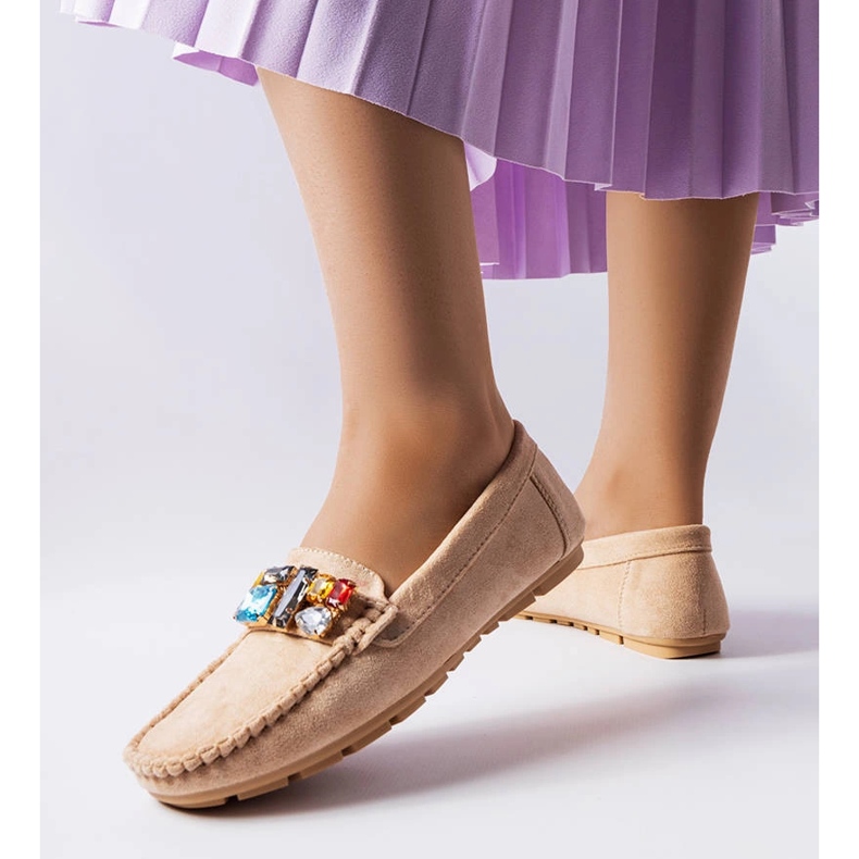 Beiga loafers med innersula i läder från Bertrand beige 1