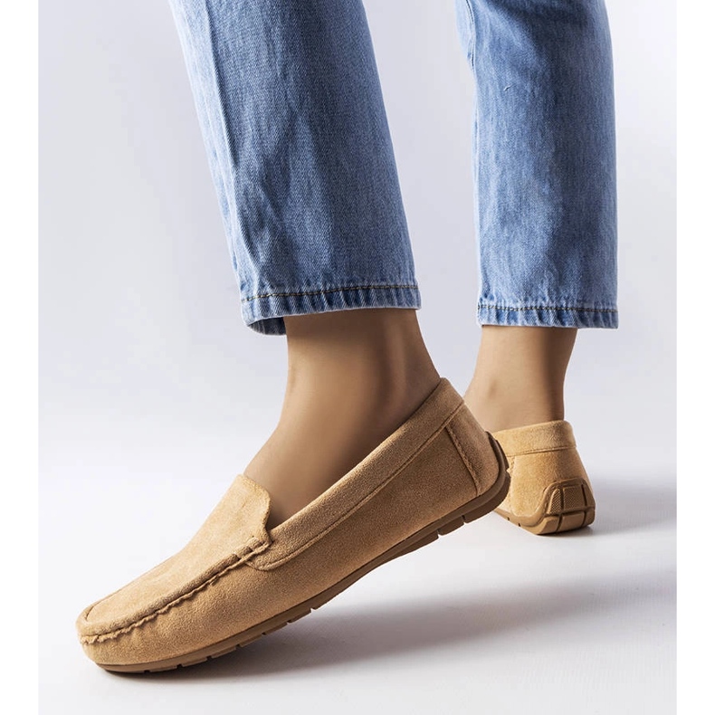 Beige loafers med Souplet-innersula i läder 1