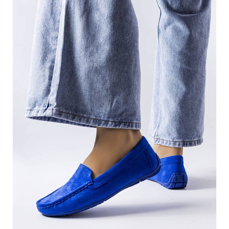 Blue Souplet loafers med lädersula blå 1