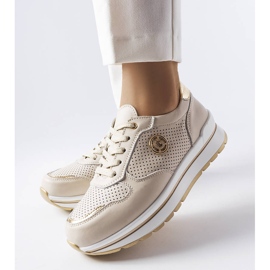 Beiga genombrutna läderskor från Talbot beige 1