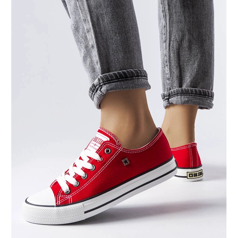 Röda klassiska sneakers Big Star T274020603 1