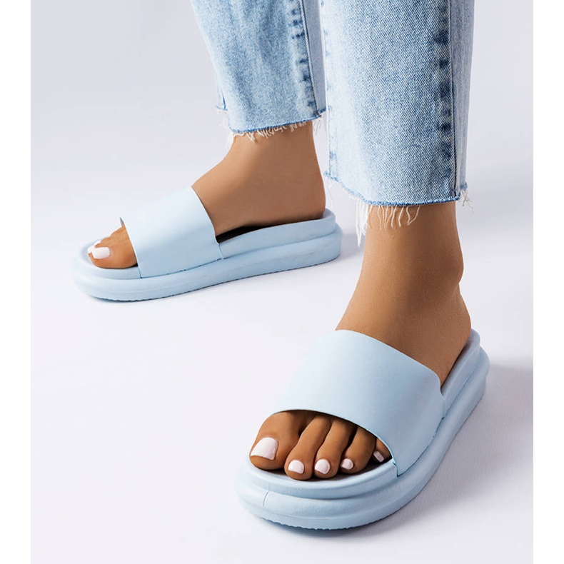 BM Paquette blå tofflor på plattformen 1