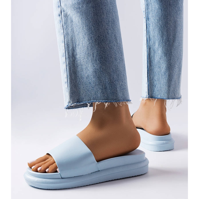 BM Paquette blå tofflor på plattformen 2