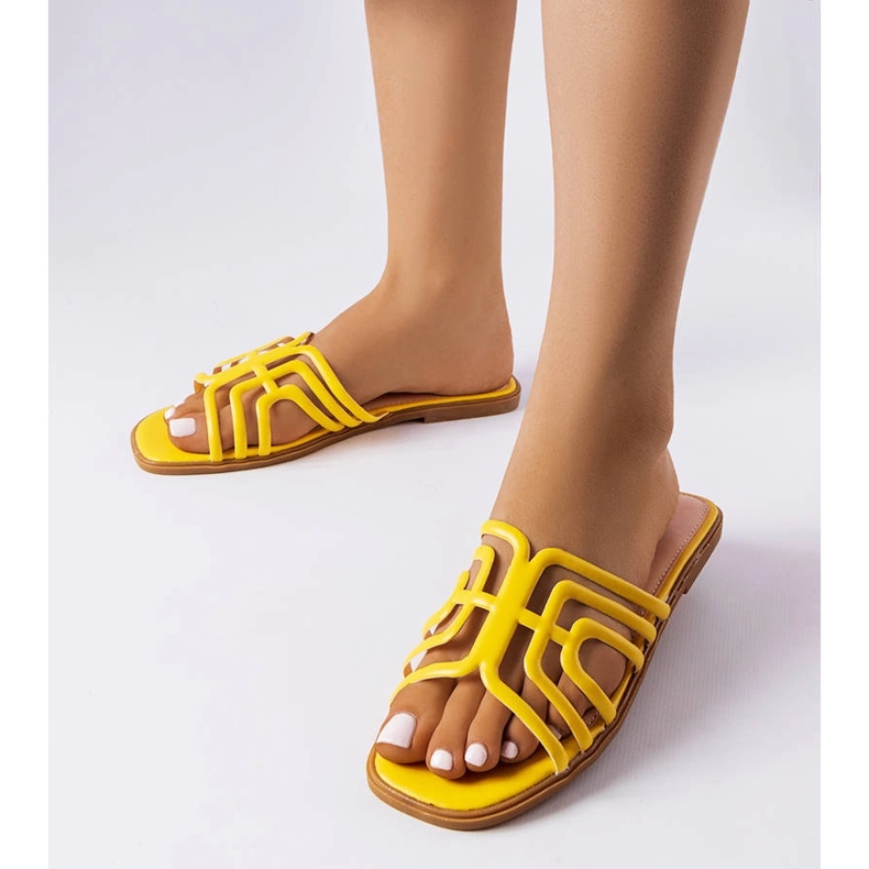 Gula Gandy-tofflor för kvinnor 1