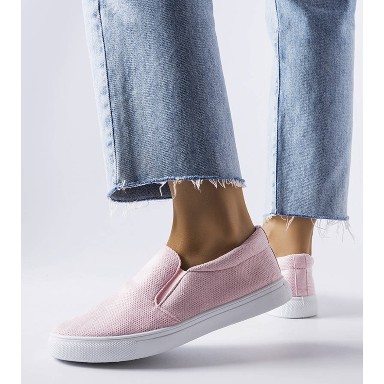 Slip-on sneakers i rosa tyg från Lajeunesse 1