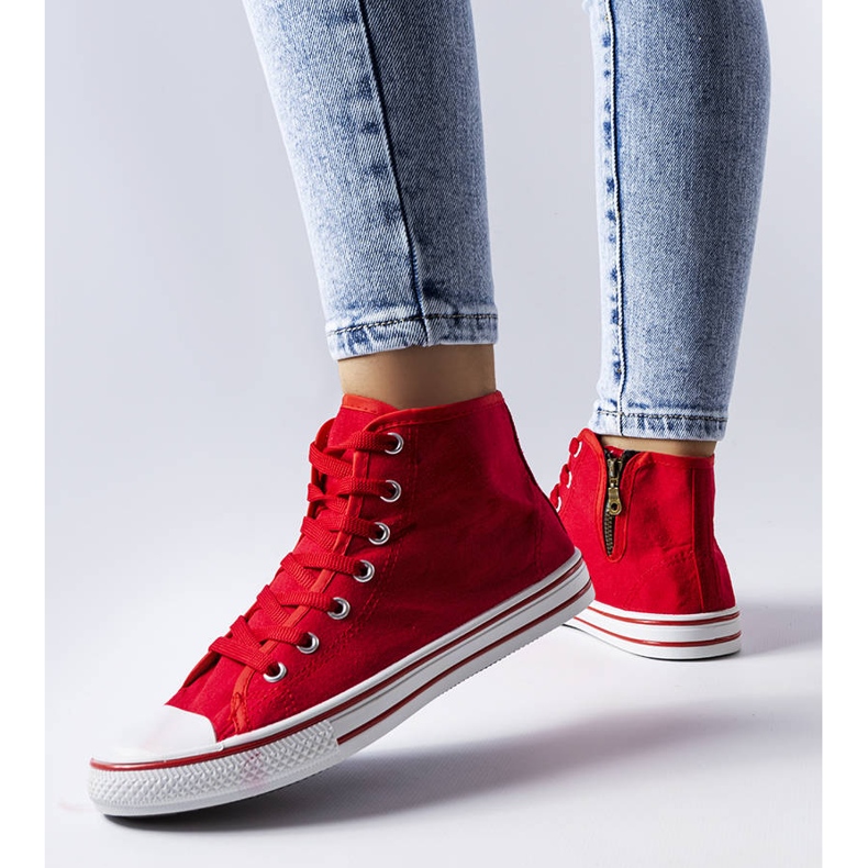 Röda ankelboots från Alaine 2