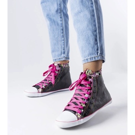 Svarta blommiga ankelboots från Marphisa 1