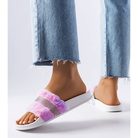 Färgglada pälsrutschbanor med strass från Carrito rosa 2