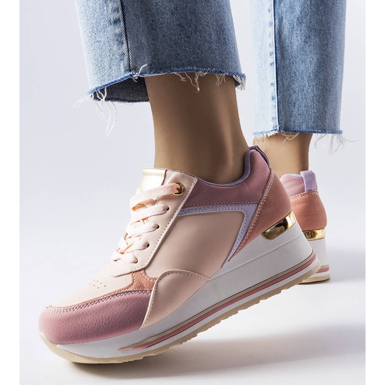 Rosa wedge sneakers från Harvé 1