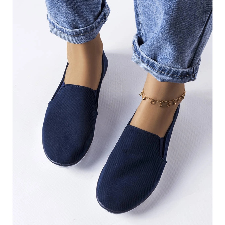 Marinblå elastiska sneakers från Gaulin 1