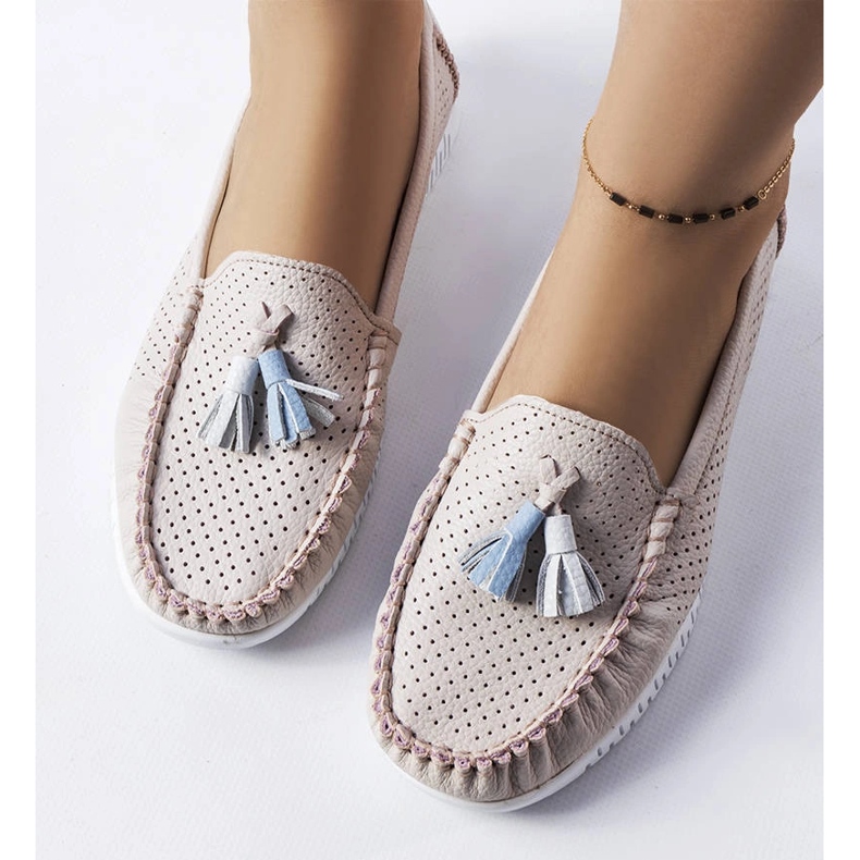 Maryville rosa läder loafers 1