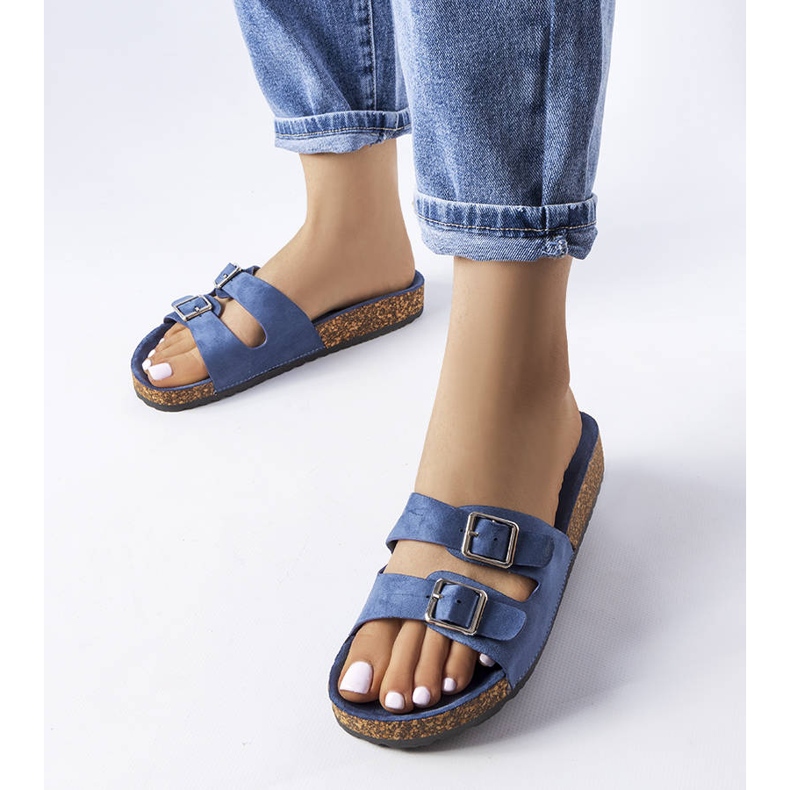 Marinblå rutschkanor med en Cincinna korksula 1