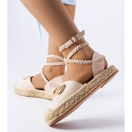 Beige espadrillor med snörning från Parent 1