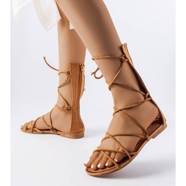 Heliport bruna högknutna sandaler 1