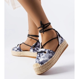 Svarta espadrillor med snörning från Duffet 1
