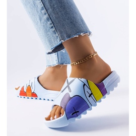 BM Blå flip flops med tryck 2