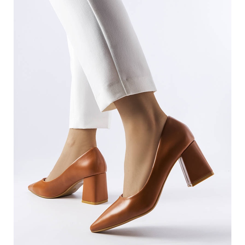 Fanchon bruna pumps med hög klack 1