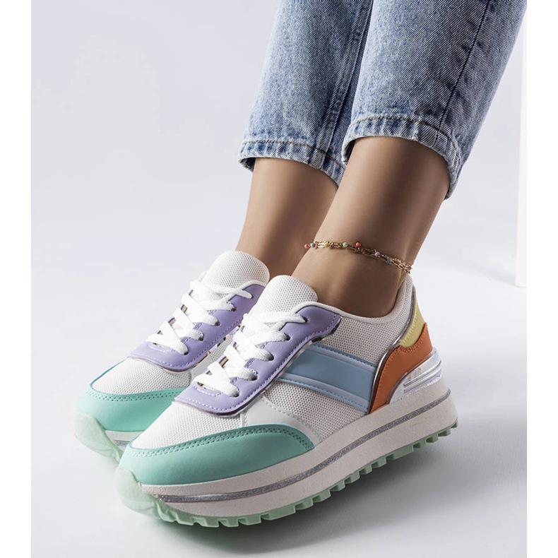 Gröna sneakers med glitterinlägg från Lang 1