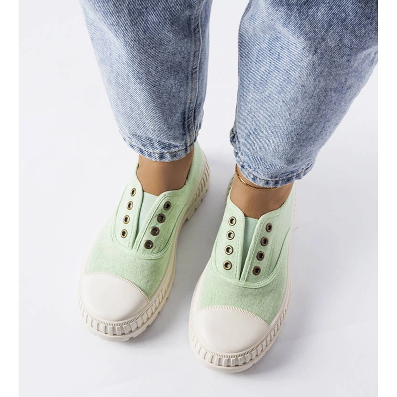 Walton gröna elastiska sneakers 1