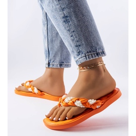 Orange reglage dekorerade med barrpärlor 1