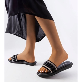 Svarta flip-flops med Anapor strass 2