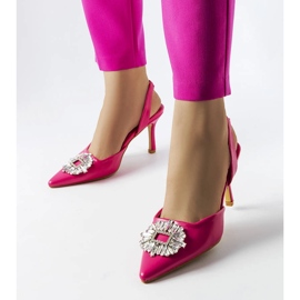 Moïse rosa cubic zirconia pumps 1