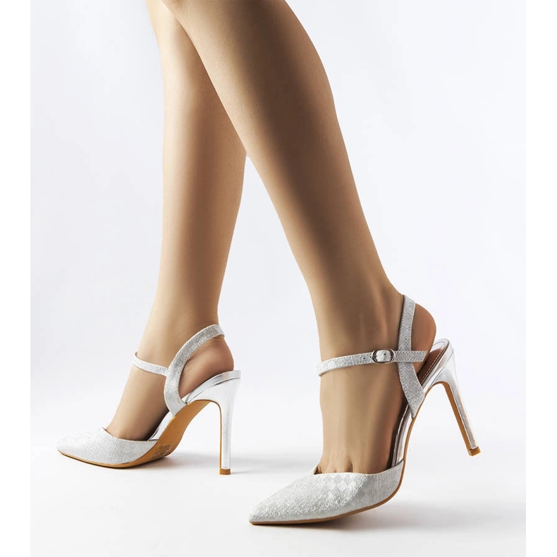 Gallia silver glänsande klackar 2